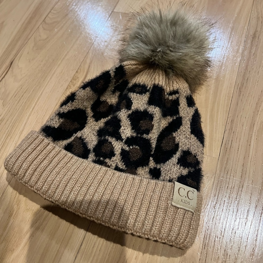 Kids CC leopard beanie